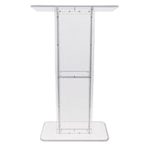 Darrahopens Appliances > Aroma Diffusers & Humidifiers > Aroma Diffusers VEVOR Acrylic Podium, 47" Tall, Clear Acrylic Podium Stand with Wide Reading Surface & Storage Shelf, Floor-standing Clear Pulpits Acrylic for Church Office School