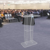 Darrahopens Appliances > Aroma Diffusers & Humidifiers > Aroma Diffusers VEVOR Acrylic Podium, 47" Tall, Clear Acrylic Podium Stand with Wide Reading Surface & Storage Shelf, Floor-standing Clear Pulpits Acrylic for Church Office School