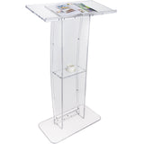Darrahopens Appliances > Aroma Diffusers & Humidifiers > Aroma Diffusers VEVOR Acrylic Podium, 47" Tall, Clear Acrylic Podium Stand with Wide Reading Surface & Storage Shelf, Floor-standing Clear Pulpits Acrylic for Church Office School