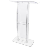 Darrahopens Appliances > Aroma Diffusers & Humidifiers > Aroma Diffusers VEVOR Acrylic Podium, 47" Tall, Clear Acrylic Podium Stand with Wide Reading Surface & Storage Shelf, Floor-standing Clear Pulpits Acrylic for Church Office School