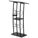 Darrahopens Appliances > Aroma Diffusers & Humidifiers > Aroma Diffusers VEVOR Podium Stand, 1180 mm Metal Lectern, Curved Standing Podium  with Wide Reading Surface, Open Storage Compartment, Book Stopper, Cup Holder, for Classroom, Wedding, Conference, Speech, Concert