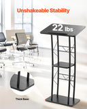 Darrahopens Appliances > Aroma Diffusers & Humidifiers > Aroma Diffusers VEVOR Podium Stand, 1180 mm Metal Lectern, Curved Standing Podium  with Wide Reading Surface, Open Storage Compartment, Book Stopper, Cup Holder, for Classroom, Wedding, Conference, Speech, Concert