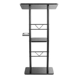 Darrahopens Appliances > Aroma Diffusers & Humidifiers > Aroma Diffusers VEVOR Podium Stand, 1180 mm Metal Lectern, Curved Standing Podium  with Wide Reading Surface, Open Storage Compartment, Book Stopper, Cup Holder, for Classroom, Wedding, Conference, Speech, Concert