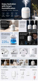 Darrahopens Appliances > Aroma Diffusers & Humidifiers > Humidifiers 2 Pack Nordic Pink & Glacier White Humidifier Mix Pair In Australia - Darrahopens