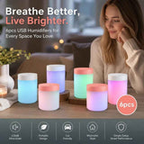 Darrahopens Appliances > Aroma Diffusers & Humidifiers > Humidifiers 6 Pack White & Pink USB Humidifier Mixed Pack In Australia - Darrahopens
