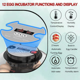 Darrahopens Appliances > Aroma Diffusers & Humidifiers > Humidifiers CARLA HOME 12 Egg Incubator with Automatic Turning, LED Display, Humidity & Temperature Control, Auto Water System & Built-in Egg Candler for Chicken, Duck, Quail, Goose