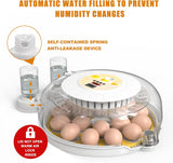 Darrahopens Appliances > Aroma Diffusers & Humidifiers > Humidifiers CARLA HOME 18 Egg Incubator with Automatic Turning, LED Display, Humidity & Temperature Control, Auto Water System & Built-in Egg Candler for Chicken, Duck, Quail, Goose
