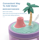 Darrahopens Appliances > Aroma Diffusers & Humidifiers > Humidifiers Cherry Blossom Pink USB Portable Bionic Landscape Humidifier and Creative Potted Plant Air Diffuser - 7-Color Night Light & 2-Mode Mist Timer