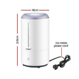 Darrahopens Appliances > Aroma Diffusers & Humidifiers > Humidifiers Devanti Ultrasonic Humidifier Aroma Diffuser Top Fill Quiet Bedroom 4L White