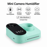 Darrahopens Appliances > Aroma Diffusers & Humidifiers > Humidifiers Green Mini Camera Humidifier, USB Rechargeable Portable Water Bottle Humidifier with LED Night Light, Wireless Desktop Mist Maker for Office, Bedroom, Travel & Car