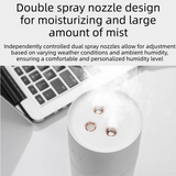 Darrahopens Appliances > Aroma Diffusers & Humidifiers > Humidifiers Pink Dual Spray USB Humidifier with Warm LED Night Light - 400ml Mini Portable Desk and Car Humidifier, Quiet Mist Output, ABS and PP Construction, Compact Rechargeable Moisture Solution for Home Office Travel