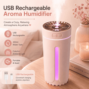 Darrahopens Appliances > Aroma Diffusers & Humidifiers > Humidifiers Pink USB Rechargeable Car Aroma Diffuser Humidifier with Ambient Light, 300ml Portable Mist Air Freshener for Vehicle Office Home In Australia - Darrahopens
