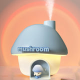Darrahopens Appliances > Aroma Diffusers & Humidifiers > Humidifiers Portable Mushroom Humidifier with 7 Color Sunset Light, USB Rechargeable Mini Air Moisturizer for Desk, Bedroom, Travel, Baby Room – Silent & Cute Design Use(Blue)