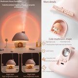Darrahopens Appliances > Aroma Diffusers & Humidifiers > Humidifiers Portable Mushroom Humidifier with 7 Color Sunset Light, USB Rechargeable Mini Air Moisturizer for Desk, Bedroom, Travel, Baby Room – Silent & Cute Design Use(Pink)