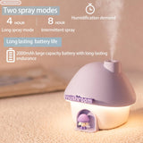 Darrahopens Appliances > Aroma Diffusers & Humidifiers > Humidifiers Portable Mushroom Humidifier with 7 Color Sunset Light, USB Rechargeable Mini Air Moisturizer for Desk, Bedroom, Travel, Baby Room – Silent & Cute Design Use(Purple)