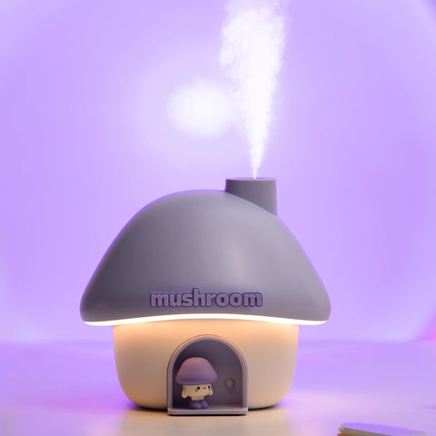 Darrahopens Appliances > Aroma Diffusers & Humidifiers > Humidifiers Portable Mushroom Humidifier with 7 Color Sunset Light, USB Rechargeable Mini Air Moisturizer for Desk, Bedroom, Travel, Baby Room – Silent & Cute Design Use(Purple)