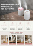 Darrahopens Appliances > Aroma Diffusers & Humidifiers > Humidifiers USB Colour Light Mini Humidifier 330ML White, Home Xmas Gift In Australia - Darrahopens