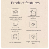 Darrahopens Appliances > Aroma Diffusers & Humidifiers > Humidifiers White 650ML USB Mini Humidifier with Aromatherapy Function, Cool Mist Air Humidifier for Bedroom, Home Office, Quiet Large Mist Output Diffuser with Night Light