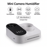 Darrahopens Appliances > Aroma Diffusers & Humidifiers > Humidifiers White Mini Camera Humidifier, USB Rechargeable Portable Water Bottle Humidifier with LED Night Light, Wireless Desktop Mist Maker for Office, Bedroom, Travel & Car