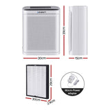 Darrahopens Appliances > Aroma Diffusers & Humidifiers > Purifiers Devanti Air Purifier H12 HEPA Cleaner PM2.5 Display Spare Filter White