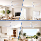 Darrahopens Appliances > Fans > Ceiling Fans Devanti 48" Ceiling Fan with LED Light Remote Control DC Motor White