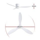 Darrahopens Appliances > Fans > Ceiling Fans Devanti 52'' Ceiling Fan 3 Blades DC Motor w/Light w/Remote White