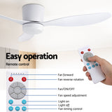 Darrahopens Appliances > Fans > Ceiling Fans Devanti 52'' Ceiling Fan 3 Blades DC Motor w/Light w/Remote White