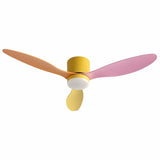 Darrahopens Appliances > Fans > Ceiling Fans Devanti 52'' Ceiling Fan 3 Blades DC Motor w/Light w/Remote Yellow Pink Orange