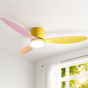 Darrahopens Appliances > Fans > Ceiling Fans Devanti 52'' Ceiling Fan 3 Blades DC Motor w/Light w/Remote Yellow Pink Orange