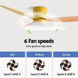 Darrahopens Appliances > Fans > Ceiling Fans Devanti 52'' Ceiling Fan 3 Blades DC Motor w/Light w/Remote Yellow Pink Orange