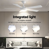 Darrahopens Appliances > Fans > Ceiling Fans Devanti 52'' Ceiling Fan 5 Blades DC Motor w/Light w/Remote White
