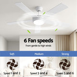 Darrahopens Appliances > Fans > Ceiling Fans Devanti 52'' Ceiling Fan 5 Blades DC Motor w/Light w/Remote White