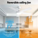Darrahopens Appliances > Fans > Ceiling Fans Devanti 52'' Ceiling Fan 5 Blades DC Motor w/Light w/Remote White