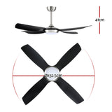 Darrahopens Appliances > Fans > Ceiling Fans Devanti 52'' Ceiling Fan DC Motor w/Light w/Remote Black