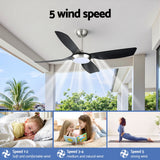 Darrahopens Appliances > Fans > Ceiling Fans Devanti 52'' Ceiling Fan DC Motor w/Light w/Remote Black