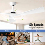 Darrahopens Appliances > Fans > Ceiling Fans Devanti 52" Ceiling Fan Modern Minimalism 3 Blades 6 Speeds DC Motor Remote