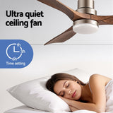 Darrahopens Appliances > Fans > Ceiling Fans Devanti 52" Ceiling Fan with Light Remote Control DC Motor Smart App Timber Blades Brown