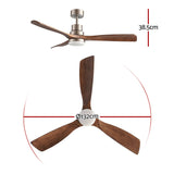 Darrahopens Appliances > Fans > Ceiling Fans Devanti 52" Ceiling Fan with Light Remote Control DC Motor Smart App Timber Blades Brown