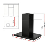 Darrahopens Appliances > Fans > Exhaust Fans Devanti 90cm Island Rangehood Ceiling-Mounted 3-Speed Touch Control LED Black In Australia - Darrahopens