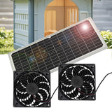 Darrahopens Appliances > Fans > Exhaust Fans Solar Panel Fan Kit – 16W Monocrystalline Solar Powered Ventilation System with Dual Fans
