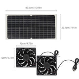 Darrahopens Appliances > Fans > Exhaust Fans Solar Panel Fan Kit – 16W Monocrystalline Solar Powered Ventilation System with Dual Fans