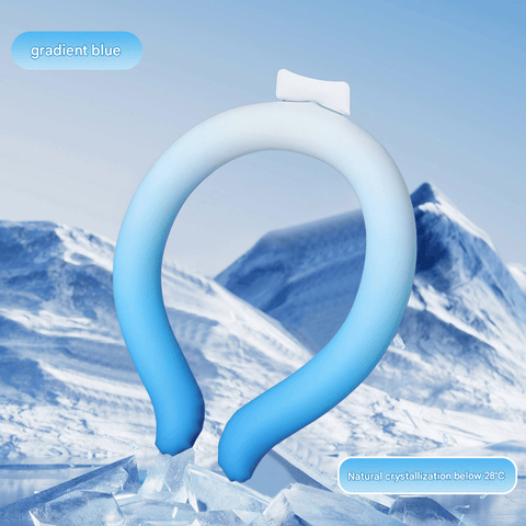 Darrahopens Appliances > Fans > Fan Accessories Gradient Blue Instant Cool PCM Neck Ring - 28°C Phase Change Material for Sweat-Free Relief - Ultra-Light 135g Comfort for Sports, Office, and Summer Travel