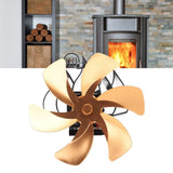 Darrahopens Appliances > Fans > Fan Accessories Wood Stove Fan Heat Powered 6 Blades Hanging Stove Fan Silent Flue Pipe Hanging Fireplace Fan Eco Friendly Wall Mount Gold In Australia - Darrahopens