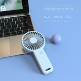 Darrahopens Appliances > Fans > Portable Fans 2-PCS Blue Portable USB Rechargeable Mini Handheld Fan with Desktop Base & Phone Stand - 3-Speed Quiet Operation