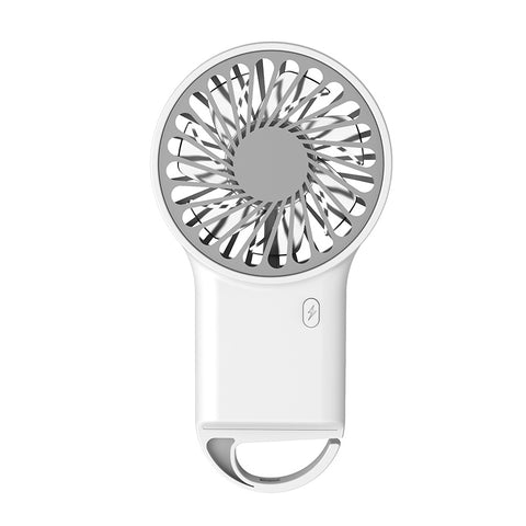Darrahopens Appliances > Fans > Portable Fans 2-PCS White New Portable Handheld Air Cooler Fan - Foldable Desktop USB Rechargeable Mini Fan with Climbing Buckle