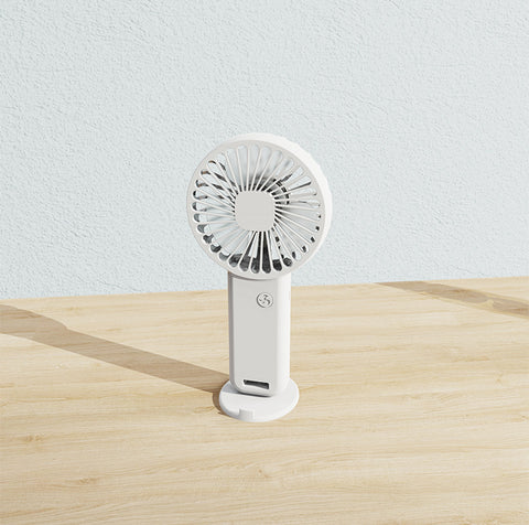 Darrahopens Appliances > Fans > Portable Fans 2-PCS White Portable USB Rechargeable Mini Handheld Fan with Desktop Base & Phone Stand - 3-Speed Quiet Operation