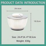 Darrahopens Appliances > Fans > Portable Fans 4.5L Electric Vegetable Spin Dryer - USB Rechargeable