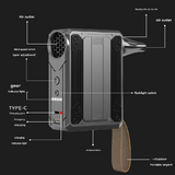 Darrahopens Appliances > Fans > Portable Fans Black Multifunctional Turbo Fan - Portable High-Speed Dust Blower with LED Light & Emergency Power Bank for Outdoor & Home Use