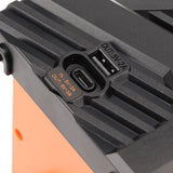 Darrahopens Appliances > Fans > Portable Fans Camping Fan with LED Lantern 4 Levels 270 Degree Pivot Large Air Volume USB Rechargeable Outdoor Tent Fan with Light Hook Orange In Australia - Darrahopens