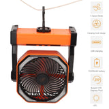 Darrahopens Appliances > Fans > Portable Fans Camping Fan with LED Lantern 4 Levels 270 Degree Pivot Large Air Volume USB Rechargeable Outdoor Tent Fan with Light Hook Orange In Australia - Darrahopens